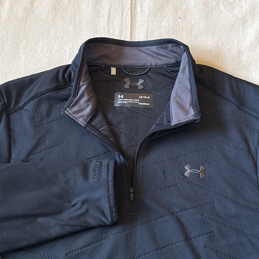 Under Armour Men's UA Storm Quarter Zip Insulate Sweatshirt Black Mens L Loose